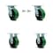 Service Caster 5 Inch Green Poly on Steel Caster Set with Ball Bearings 2 Swivel Lock 2 Rigid SCC-30CS520-PUB-GB-BSL-2-R-2 - alternate 1